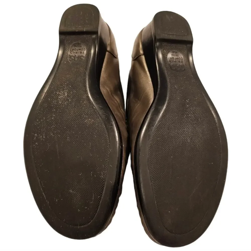 SAS Tripad Simplify Leather Moccasin Slip On Loafers 7.5 Medium Bronze